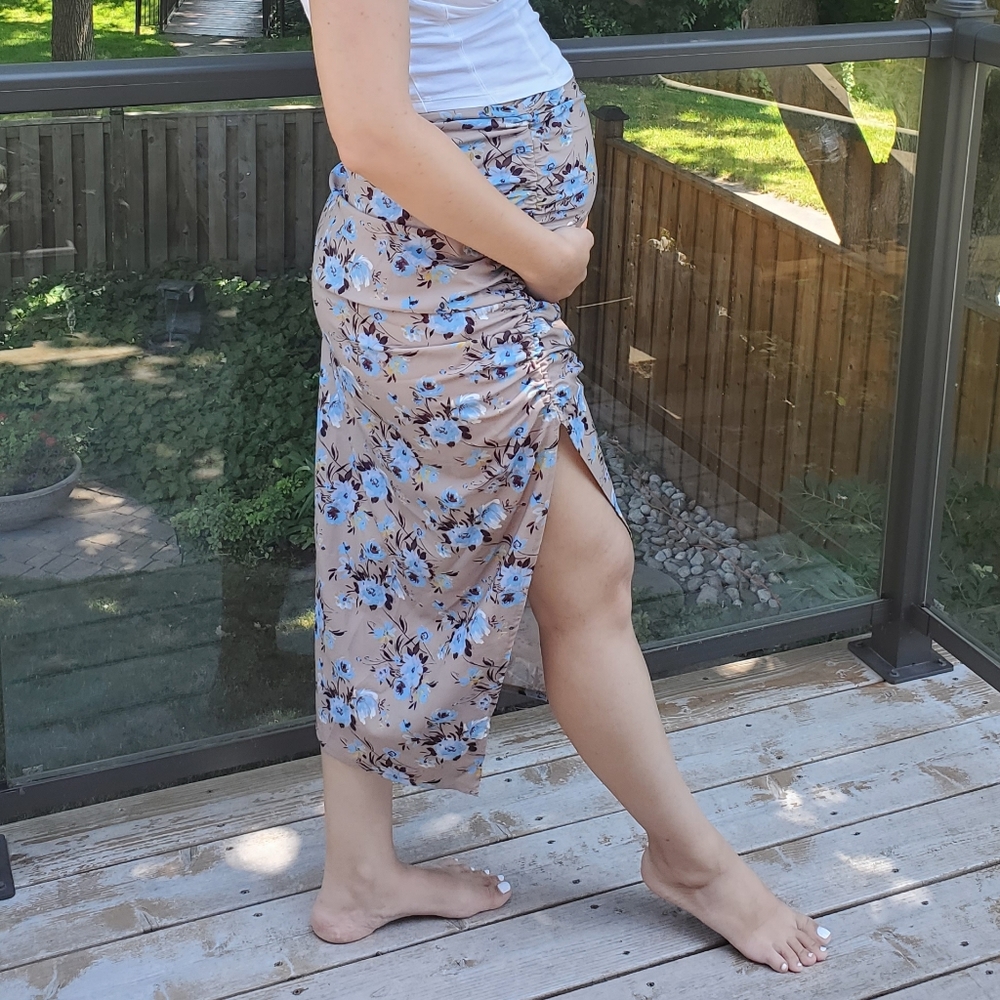 Na-kd Floral Midi Skirt
